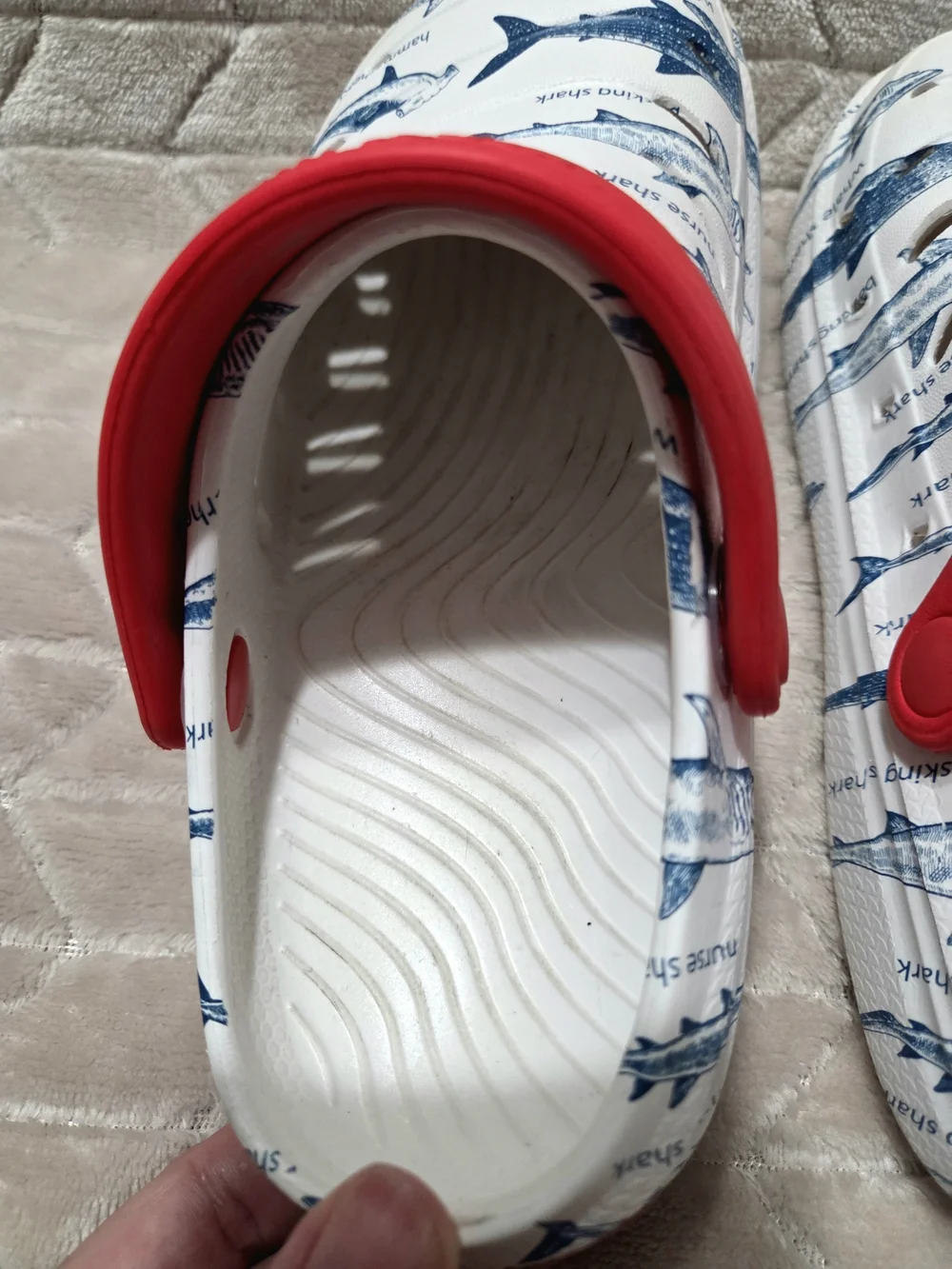 Rugged Shark Kids White Shark Week Slip-On Water Shoes- Size 13